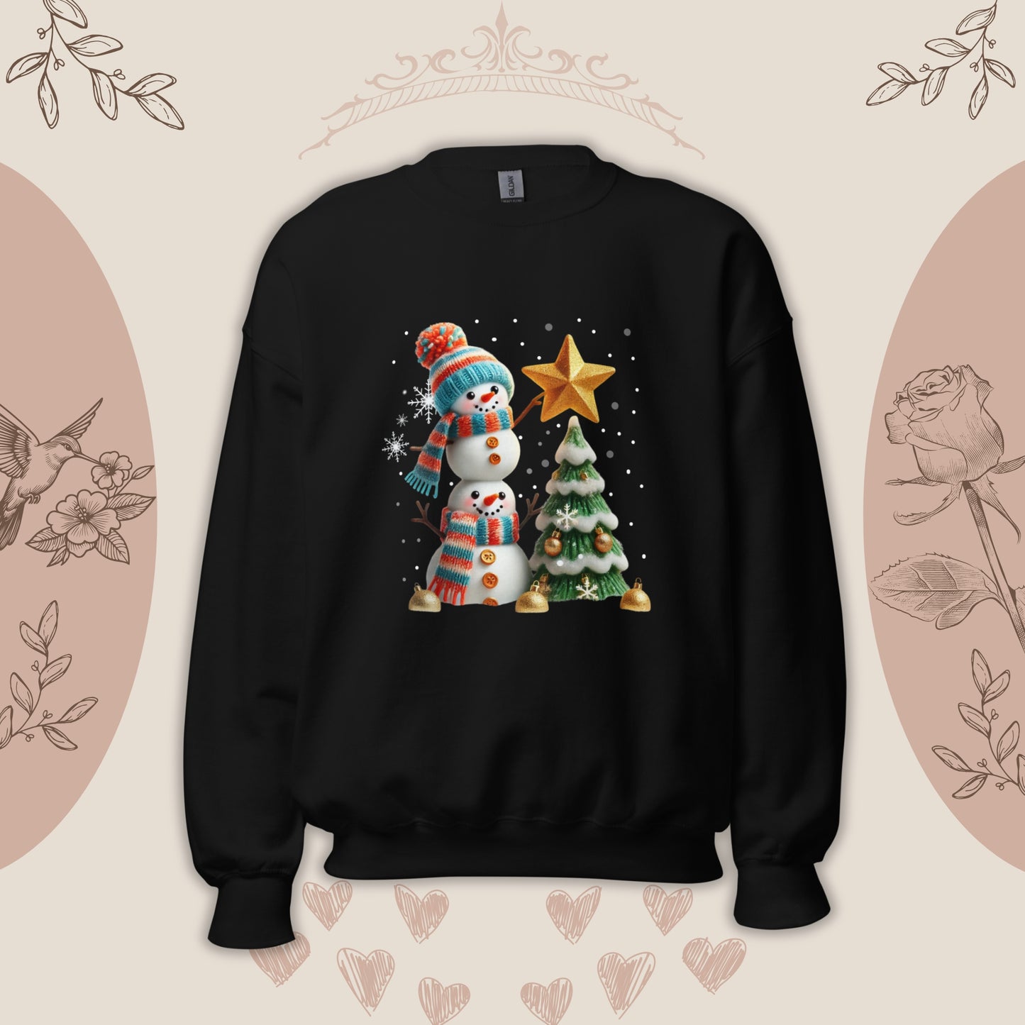 Cute Snowman Cotton Sweatshirt